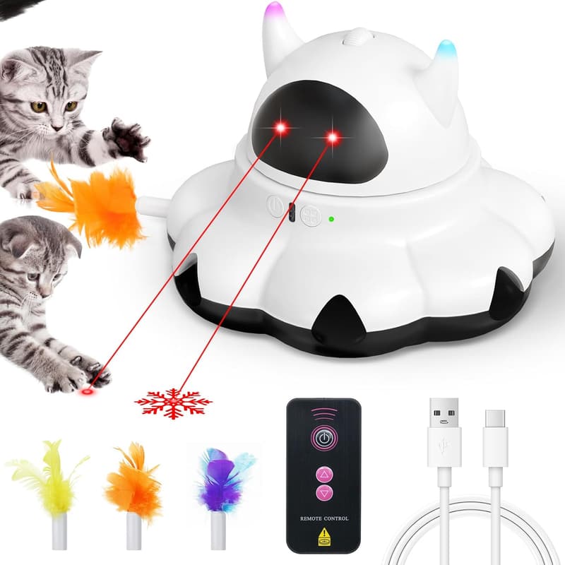Interactive 2-in-1 Cat Laser Toy with Remote Control