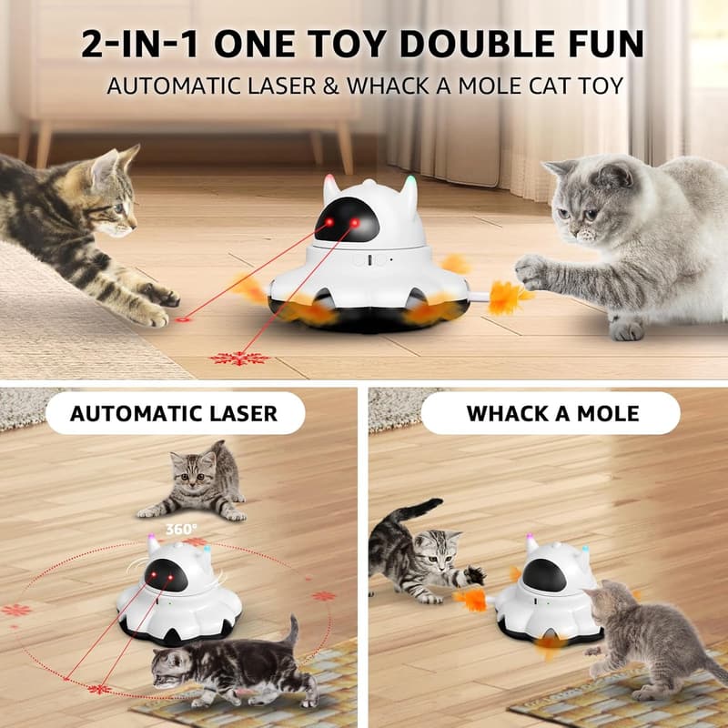 Interactive 2-in-1 Cat Laser Toy with Remote Control