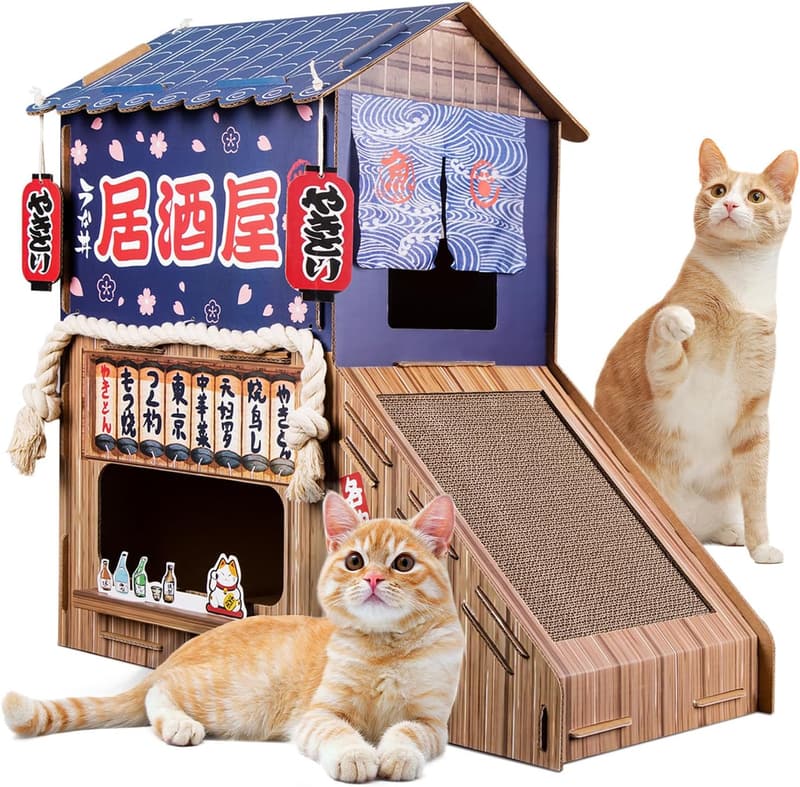 Indoor Cat House with Scratchers - Double Cat Bed (29.5