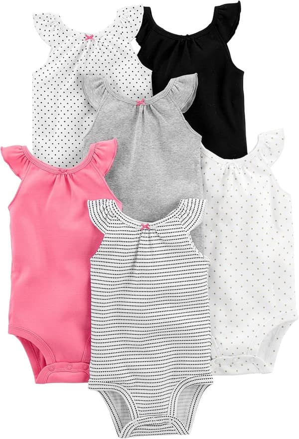 Baby Girls' 6-Pack Sleeveless Bodysuits by Carter's
