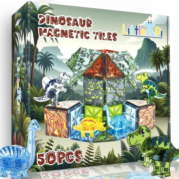 Dinosaur Magnetic Building Blocks – STEM Toy for Ages 3-8