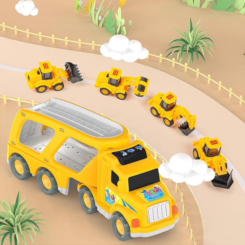 Construction Truck Toys for Toddlers - Perfect Gift for Ages 1-6