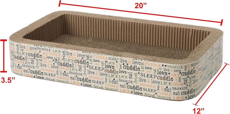 Multicolored Rectangular Cat Lounge Scratcher with Catnip