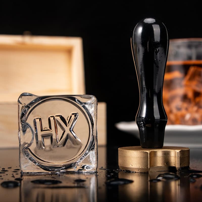 Personalized Ice Cube Stamp with Handle for Parties and Events