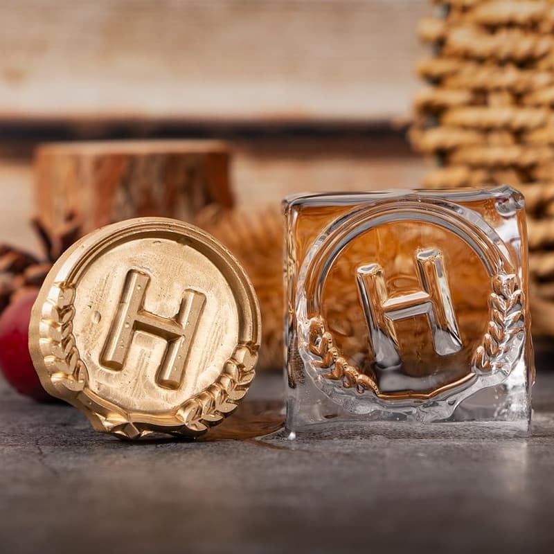 Personalized Ice Cube Stamp with Handle for Parties and Events