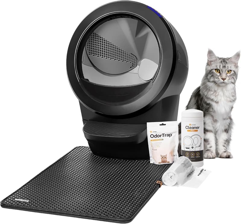 Litter-Robot 4 Automatic Cat Litter Box Bundle - Black