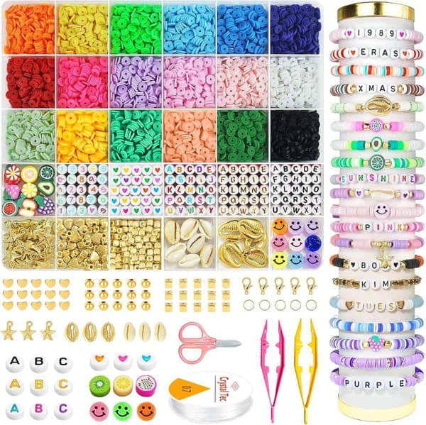 Kids' Clay Beads Bracelet Making Kit for Back to School