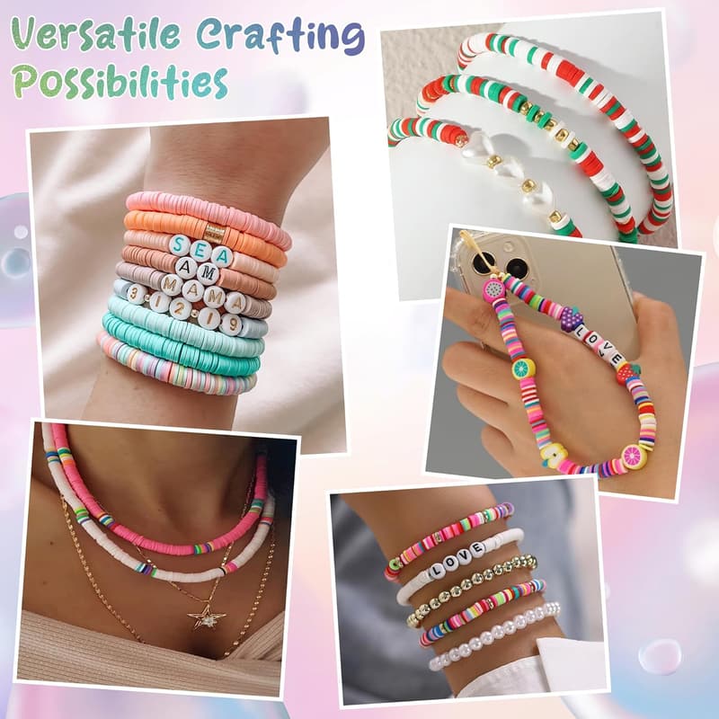 Kids' Clay Beads Bracelet Making Kit for Back to School