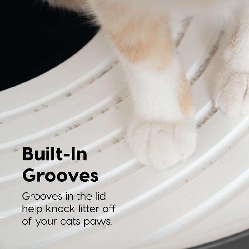 Large Top Entry Cat Litter Box with Litter Catching Lid - Dark Gray/White