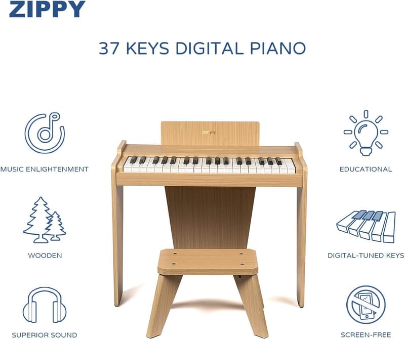 Kids Digital Piano Keyboard – 37 Keys Educational Instrument