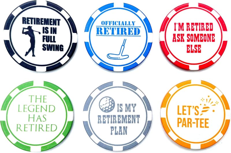 Poker Chip Golf Ball Marker Set - Unique Golf Gift
