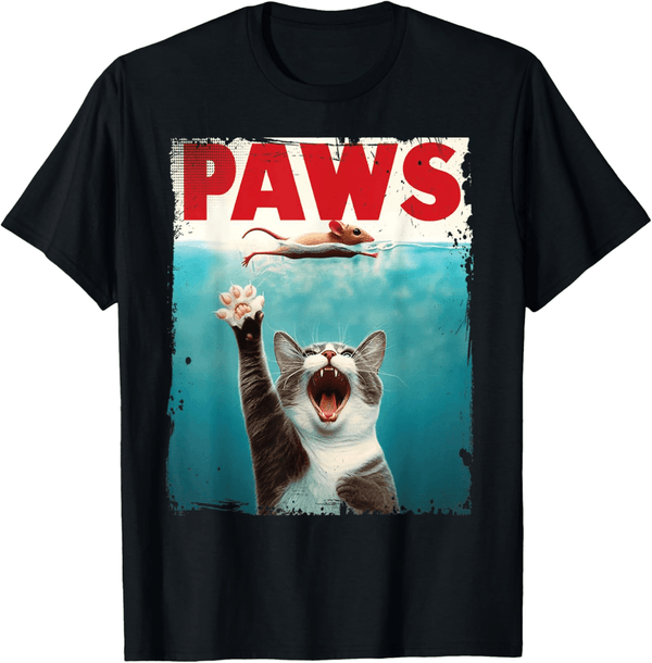 Humorous Cat Chasing Mouse T-Shirt for Cat Lovers