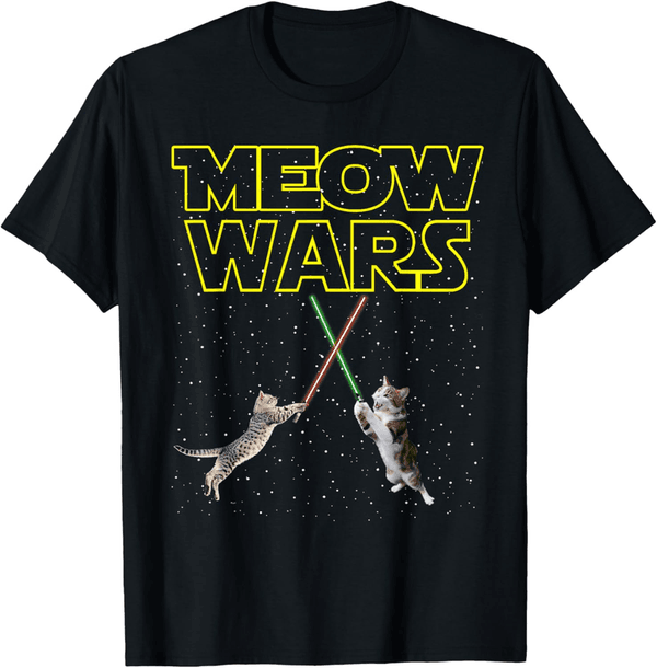 Cat Lovers T-Shirt - Funny Meow Wars Design