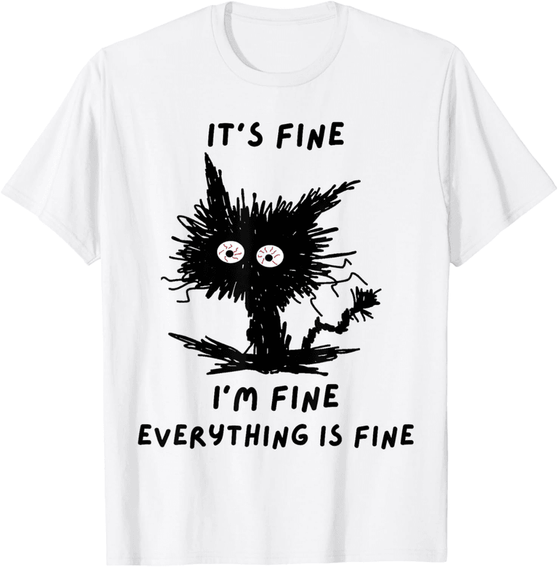 Funny Black Cat Coffee T-Shirt