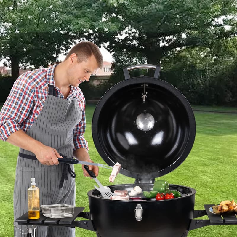 Father's Day BBQ Grilling Set - 4-Piece Stainless Steel Tools