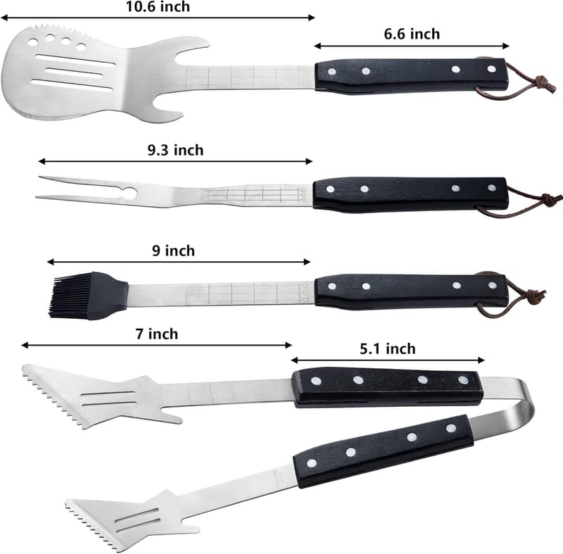 Father's Day BBQ Grilling Set - 4-Piece Stainless Steel Tools