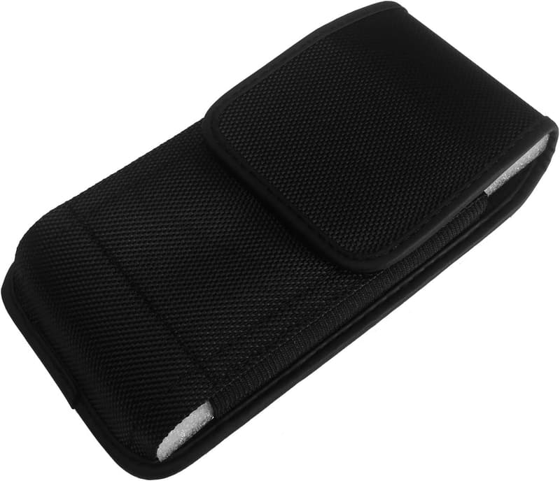 Vertical Canvas Cellphone Holster - Fits iPhone & Samsung, Black