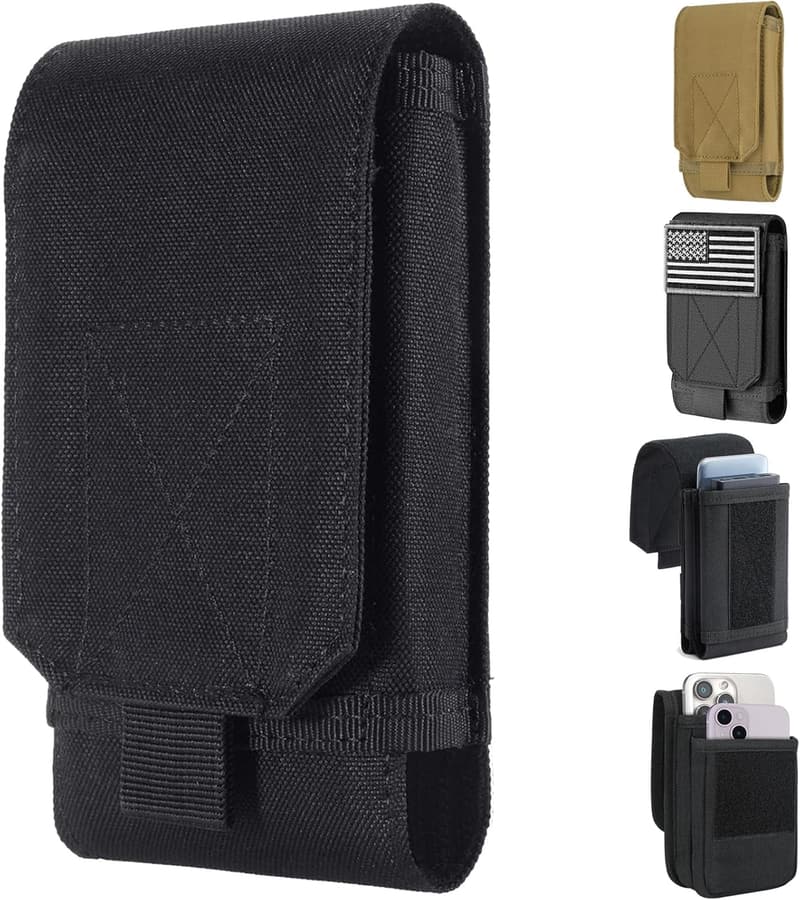 Black Camo Molle Phone Holster Bag for iPhone Pro Max