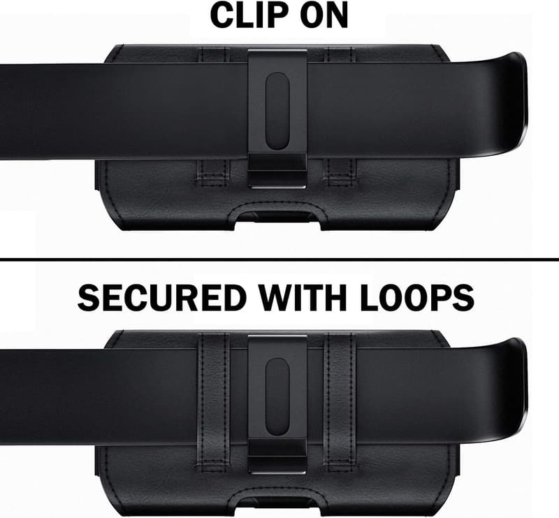 Universal Black Cell Phone Belt Holder for iPhone 11-16, Unisex