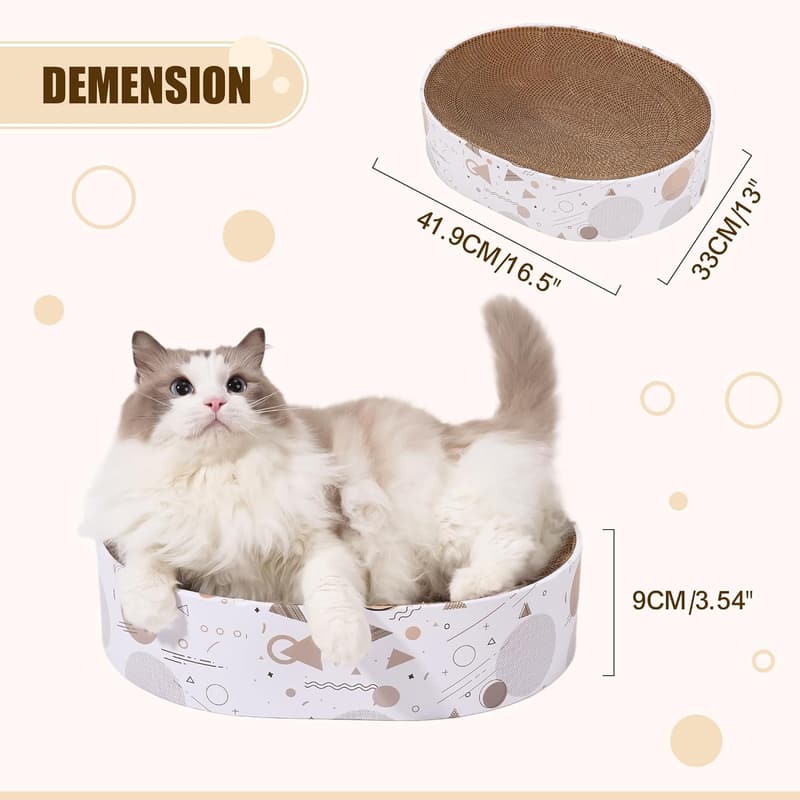 Durable Cat Scratching Pad - Oval Cardboard for Indoor Use