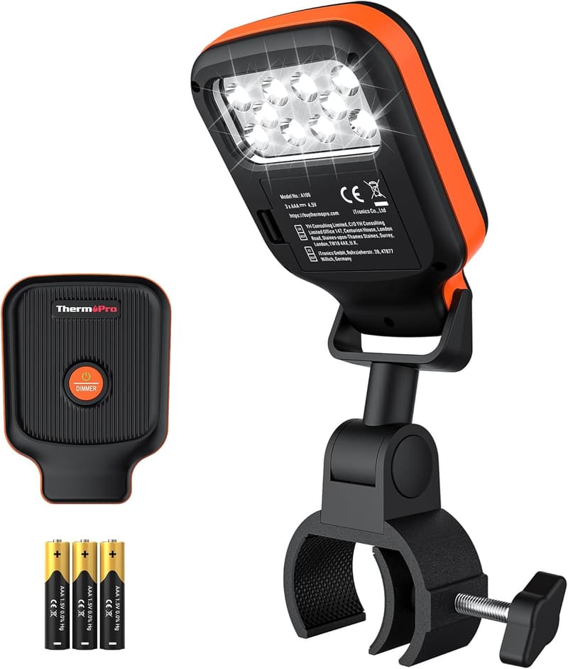 Adjustable LED Grill Light with Energy-Saving Button for BBQ