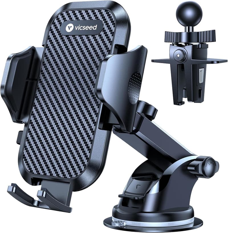 Military-Grade Phone Holder for Car Dashboard - Adjustable Suction Mount
