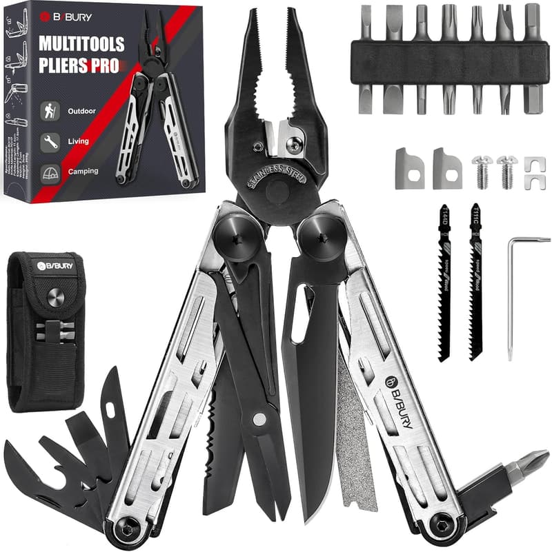 31-in-1 Stainless Steel Multitool Pliers for Camping & Repair
