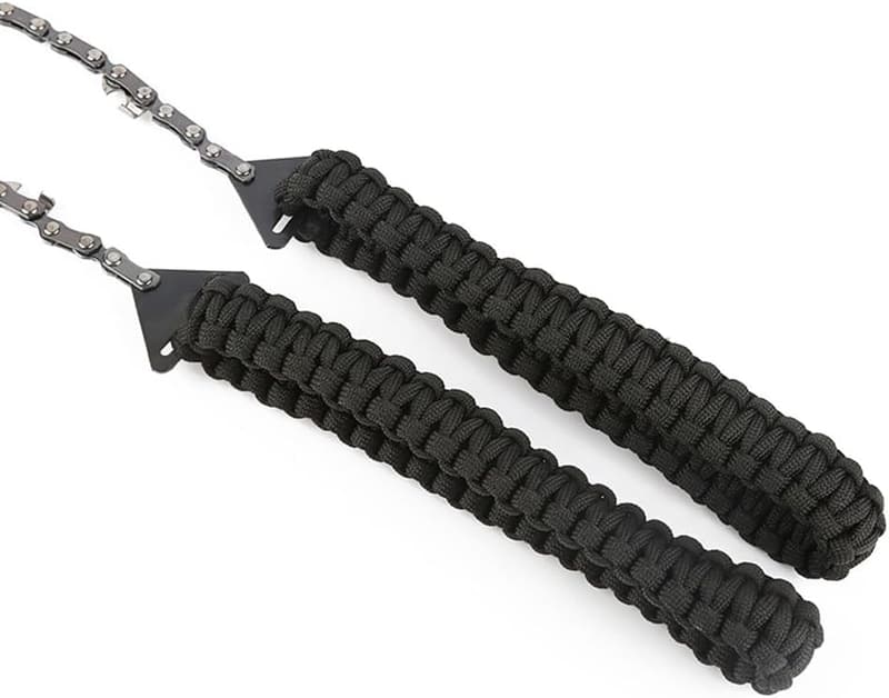 24-Inch Pocket Chainsaw with Paracord Handle for Outdoor Survival
