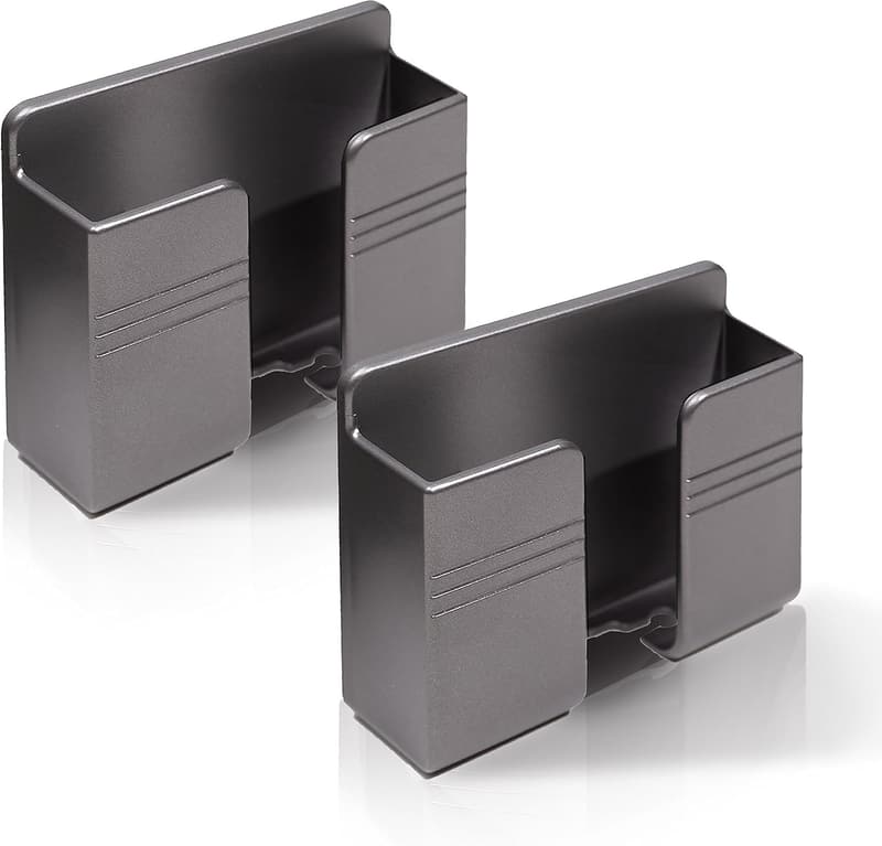 2-Pack Wall-Mount Phone Holder with 3M Adhesive - Gray