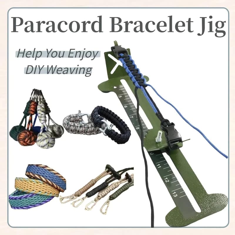 Adjustable Paracord Jig Bracelet Making Kit with 2 Cords and 3 Buckles