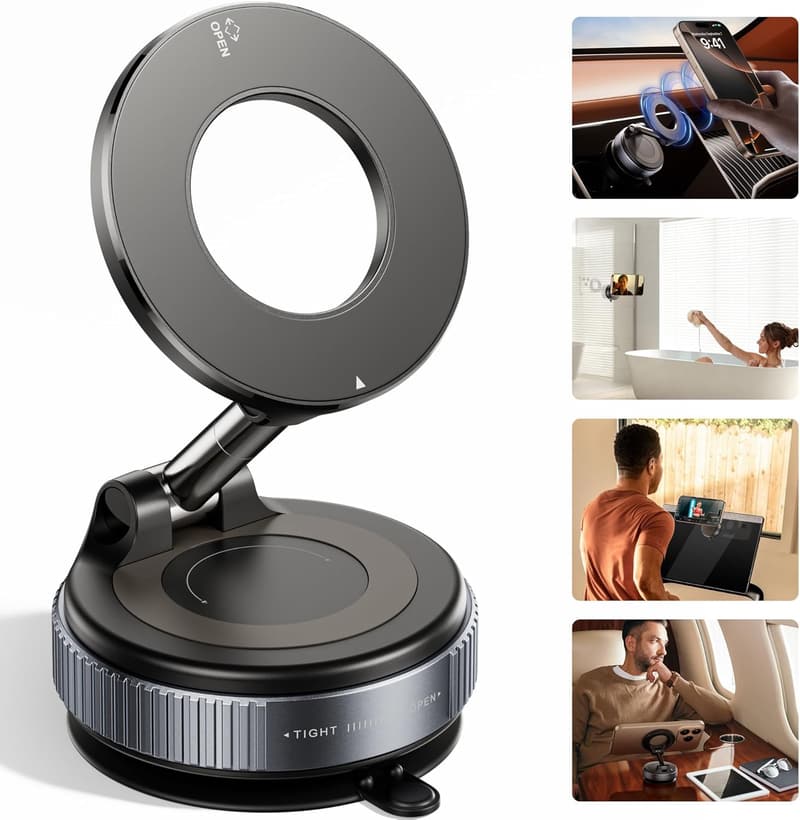 Magnetic Car Phone Holder with 360° Ultra Suction for iPhone & Android