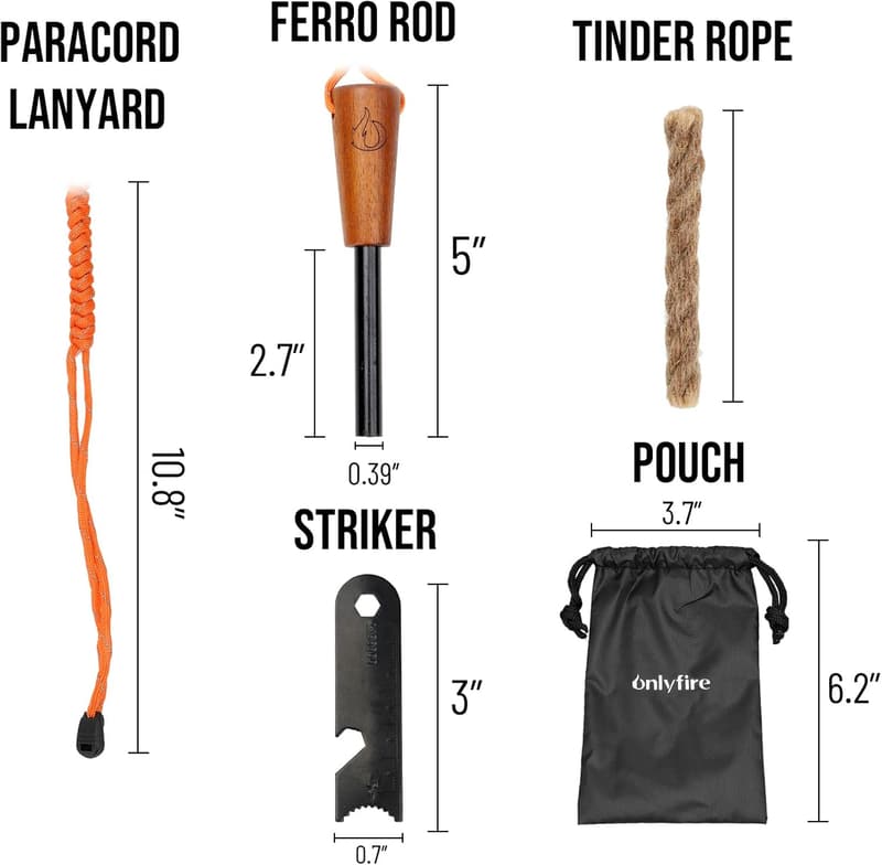 Outdoor Fire Starter Survival Kit for Camping & Hiking