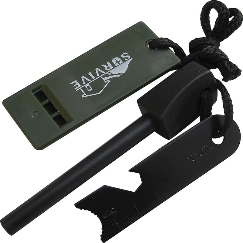 Waterproof Fire Starter Stick with Striker and Whistle for Camping