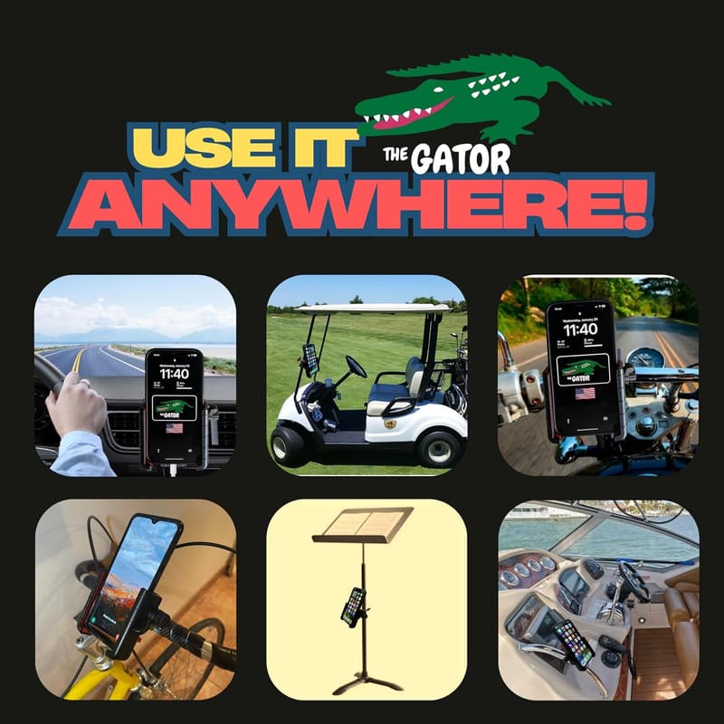 Universal All-Metal Phone Holder for Cars, ATVs, and More