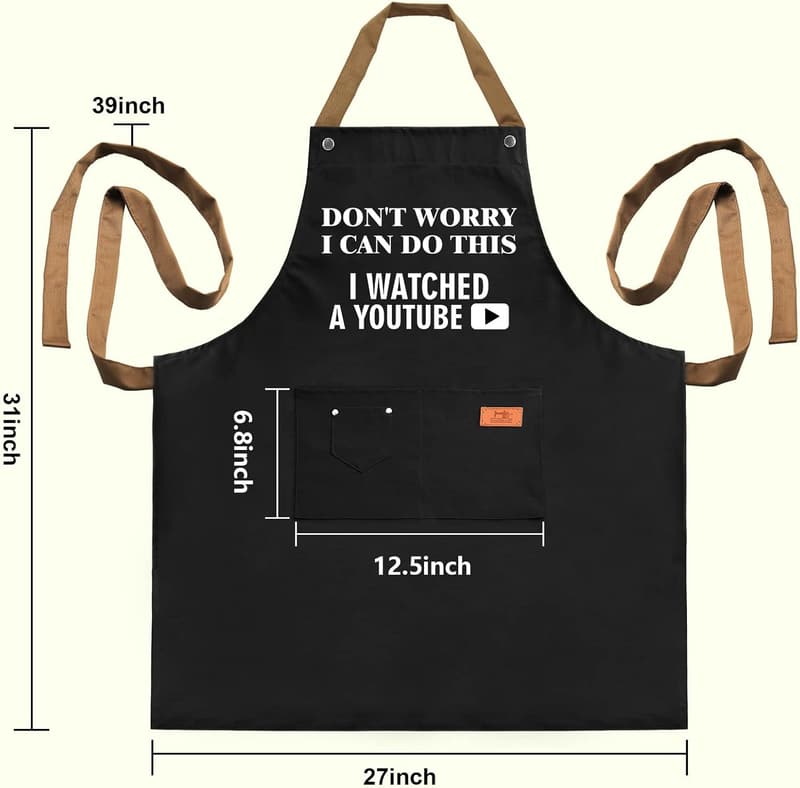 Grilling Apron for Men with Adjustable Neck Strap