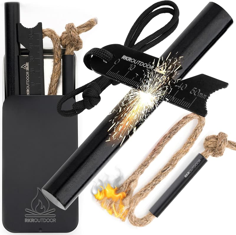 Fire Starter Kit with Ferro Rod, Multi-Tool Striker & Bellow
