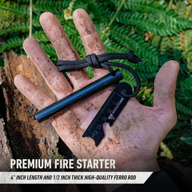 Fire Starter Kit with Ferro Rod, Multi-Tool Striker & Bellow