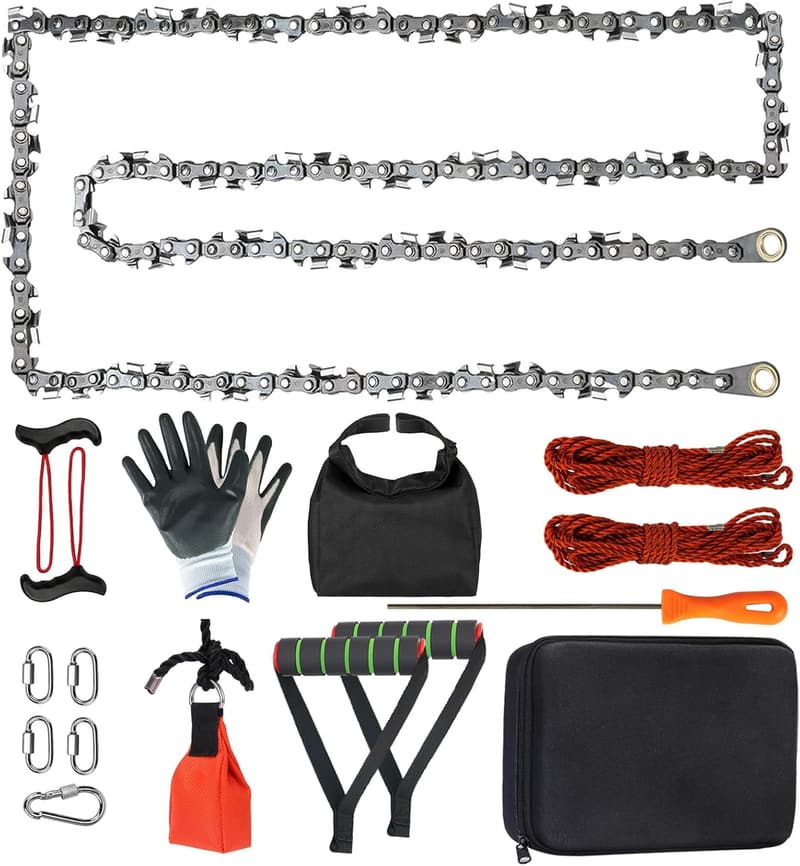 55-Inch Rope Chainsaw Kit for High Limb Tree Cutting