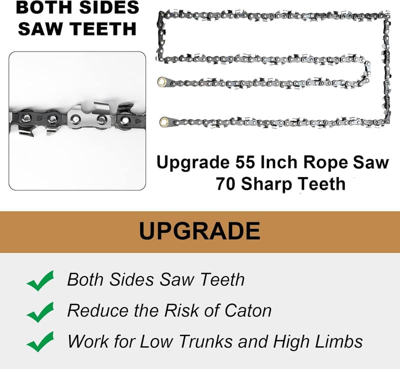 55-Inch Rope Chainsaw Kit for High Limb Tree Cutting