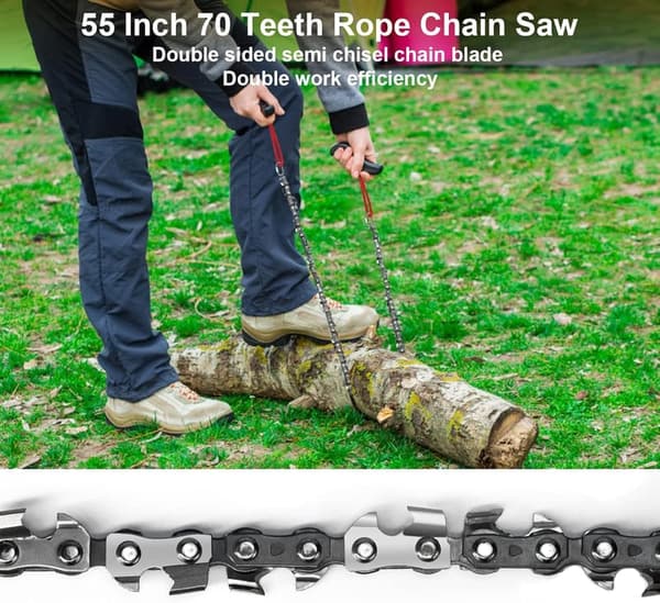 55-Inch Rope Chainsaw Kit for High Limb Tree Cutting