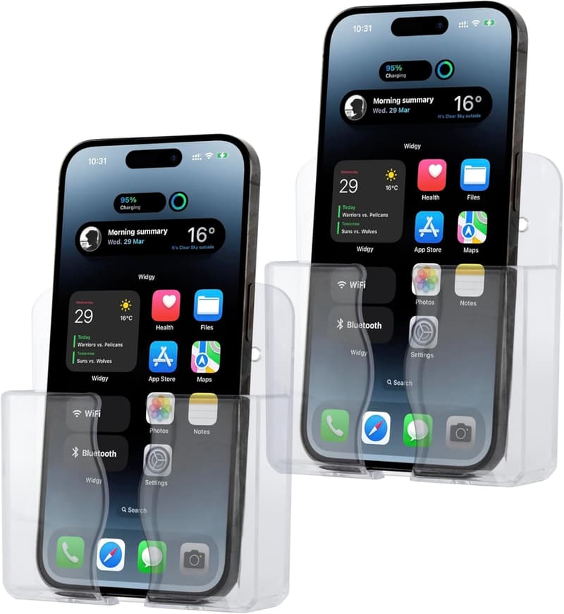 Wall-Mounted Clear Phone Holder Stand for Shower/Charging