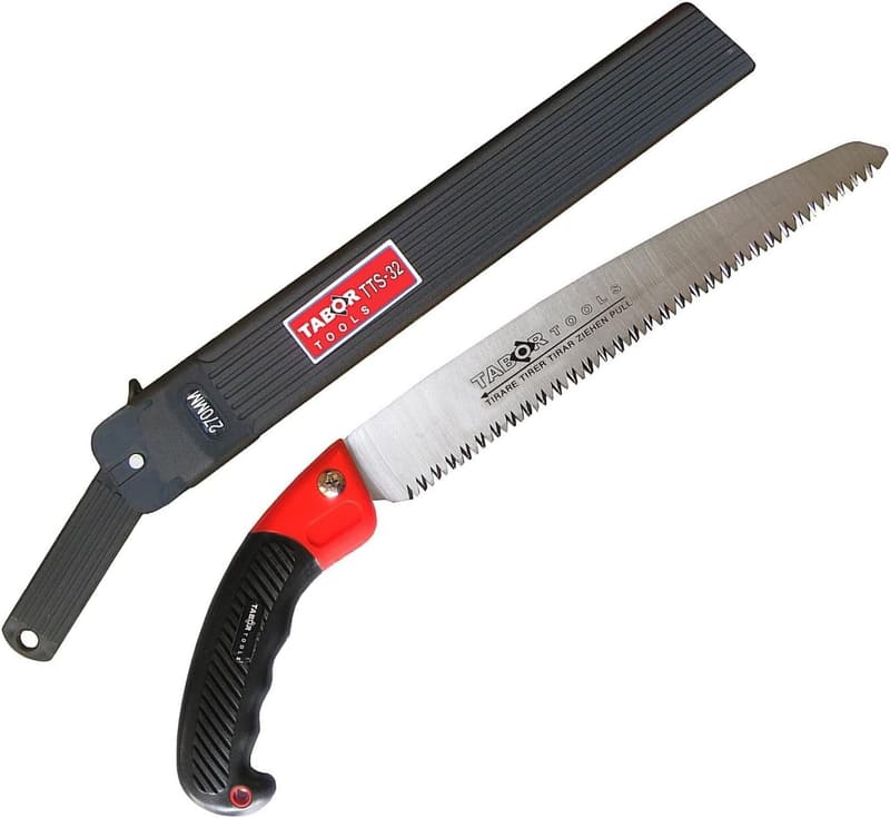 10-Inch Pruning Saw with Sheath - Straight Blade for Tree Trimming
