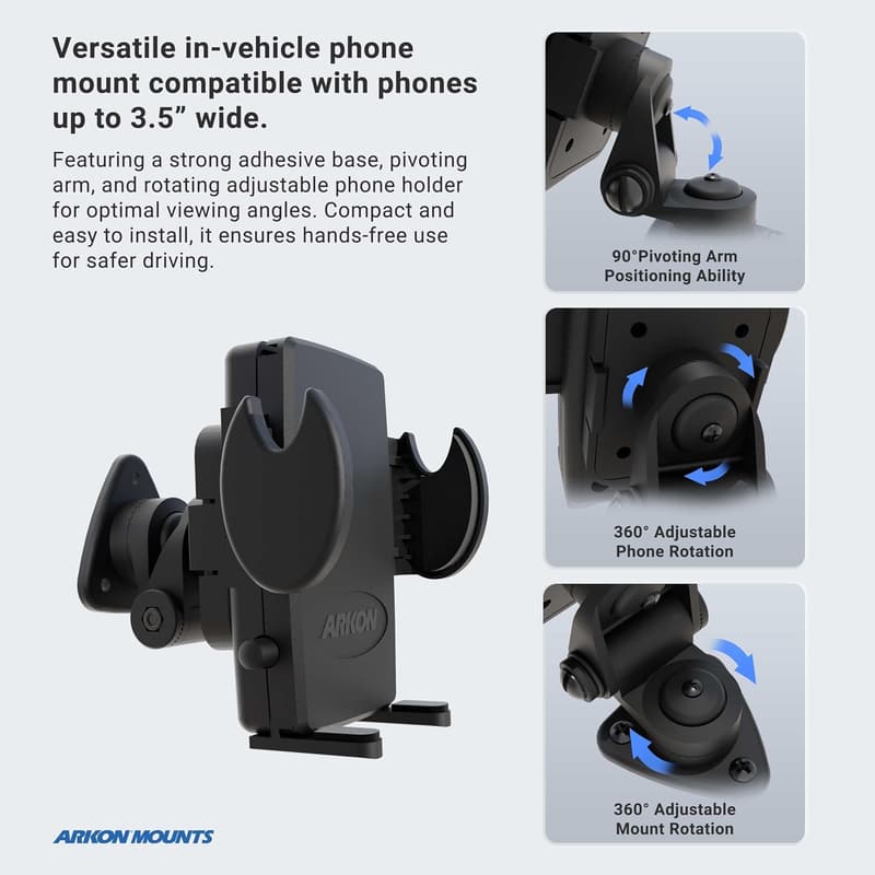 Universal Adhesive Phone Holder for Cars and Trucks - Secure Grip