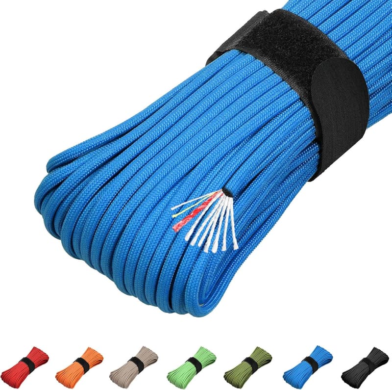 Survival Paracord 550 Rope with Fishing Line & Fire Starter