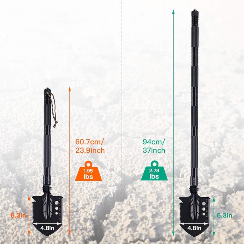 Camping Folding Shovel Multitool with Pouch for Outdoor Use