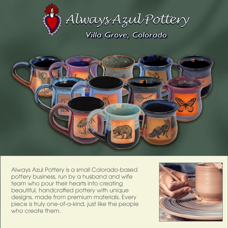 Handmade Ceramic Travel Mug - Large Azulscape Glaze Tumbler