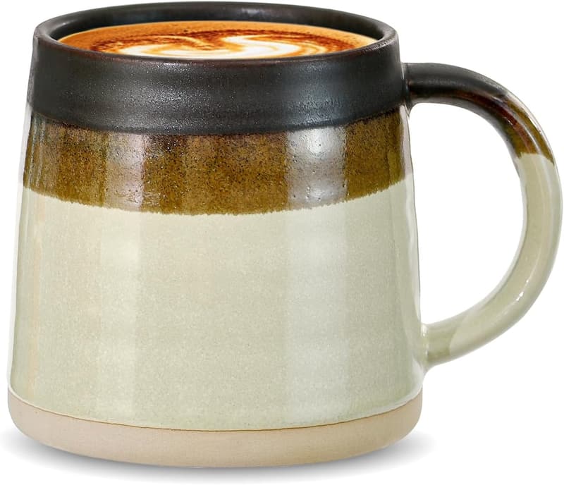 Large Ceramic Coffee Mug, 13 oz, Reactive Glaze, Dishwasher Safe