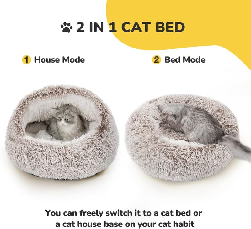 Cozy Self-Warming Cat Bed with Removable Cover