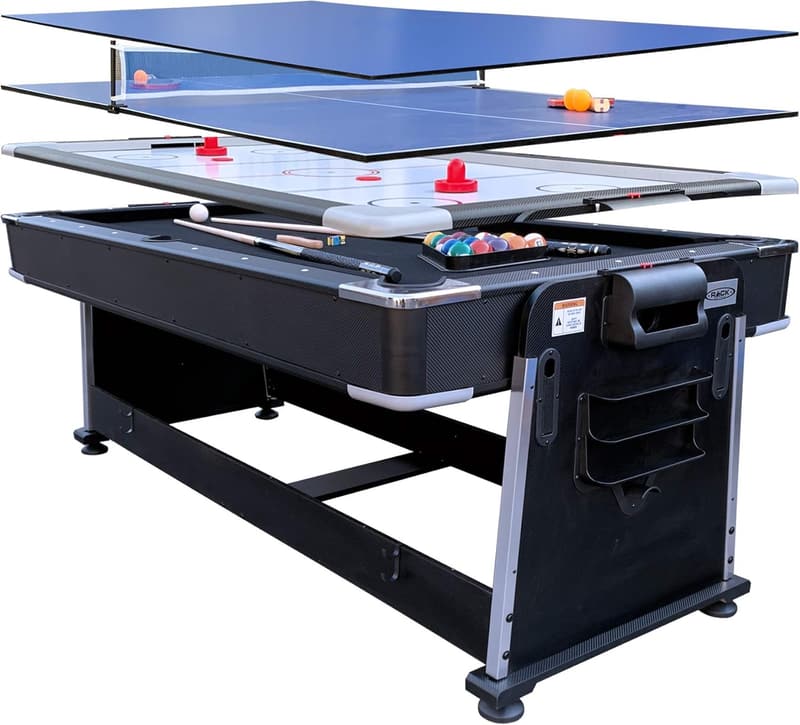 Triad 7-Foot 3-in-1 Swivel Billiard Pool Table