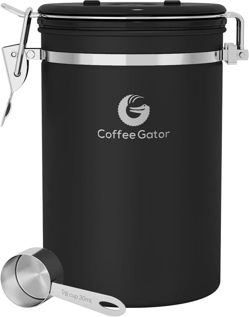 Airtight 22oz Stainless Steel Coffee Canister with Scoop